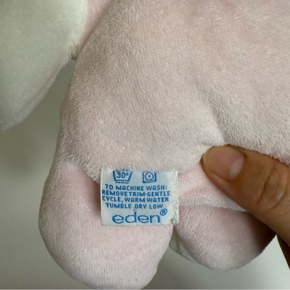 Vintage Eden Baby Doll Pink Terry Cloth Blonde Yarn Hair Bonnet Plush Girl - Picture 7 of 8